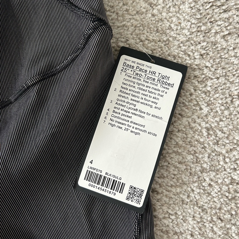 NWT LULULEMON BASE PACE HR TIGHT 25 inch
